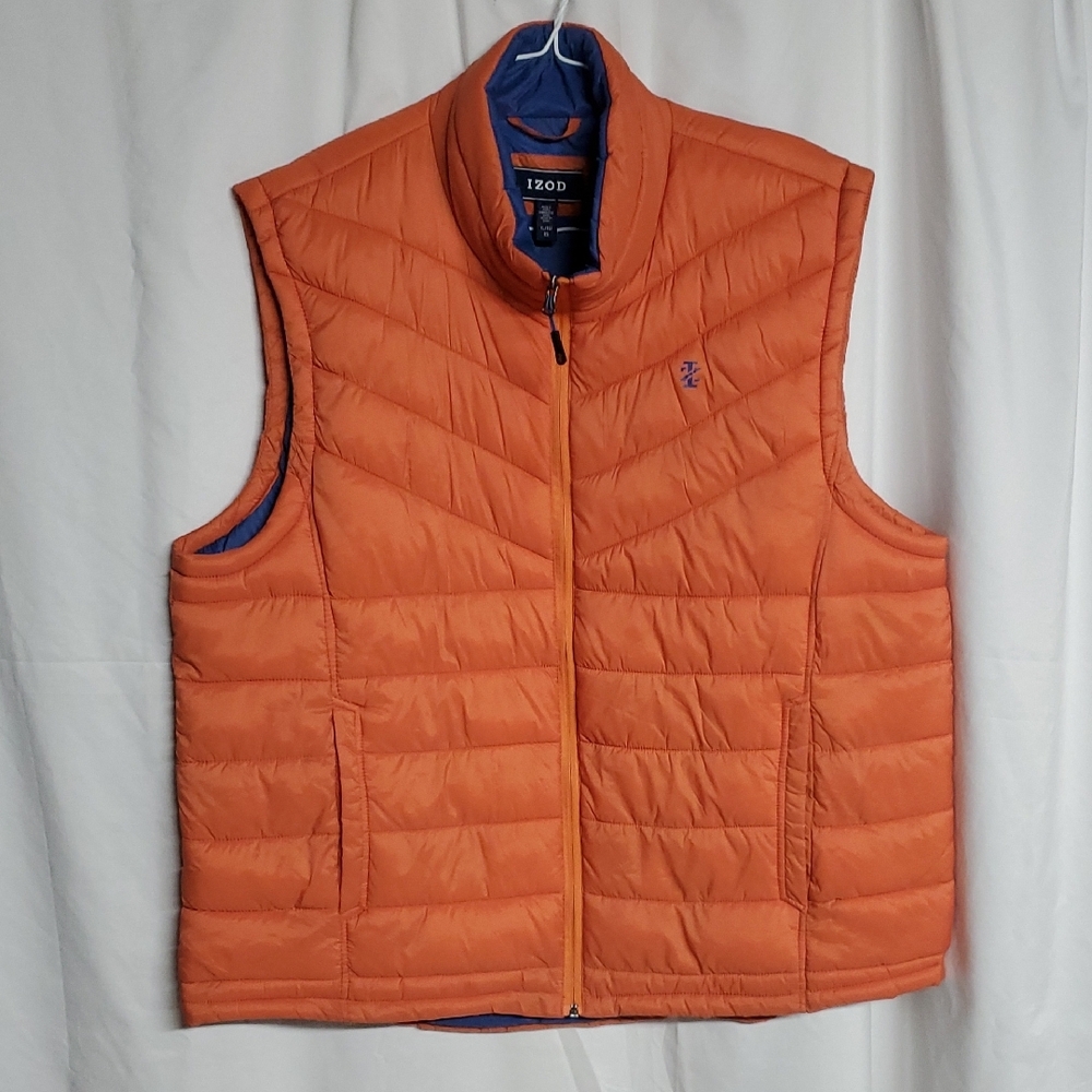Izod Apex Orange Quilted Puffer Vest, Men's XL